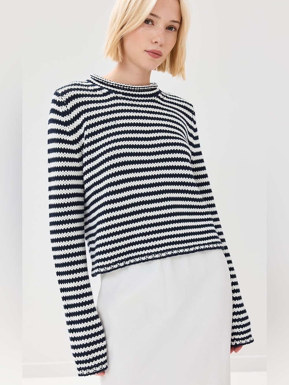 La Ligne Fine Stripe Mini Marina Sweater, XS S M